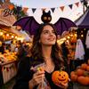 Versatile Costume Accessory Halloween Bat Hairband Plush Wing Gothic Style Headband Holiday Gathering Hair Accessories Cosplay Party for Women