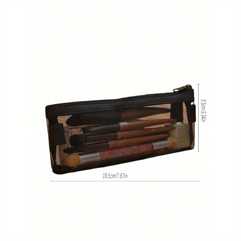 1PC Black Mesh Love Transparent Makeup Brush Lipstick Makeup Storage Bag Makeup Travel Toiletry Organizer Clear Essentials Gifts Storage