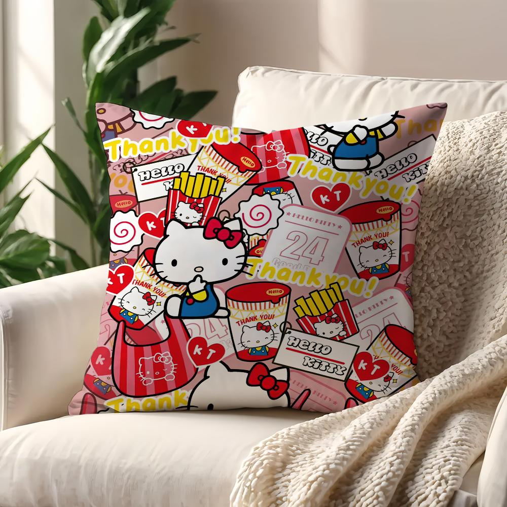Cute S-Sanrio Family Cushion Cover For Pillow Printing Sofa Decoration Home Car Room Coffee Shop Office Nordic Simplicity