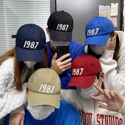 1987 Letter Peaked Cap Women's Trendy Korean Version of Hong Kong Style Student Couple Casual Street Shooting All-match Baseball Cap Male