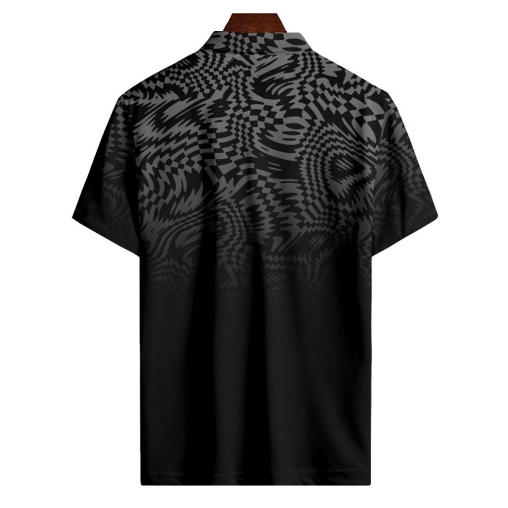 Men's Summer Printed Golf Shirt Botton Short Sleeve Top Men's Casual Fashion Shirt