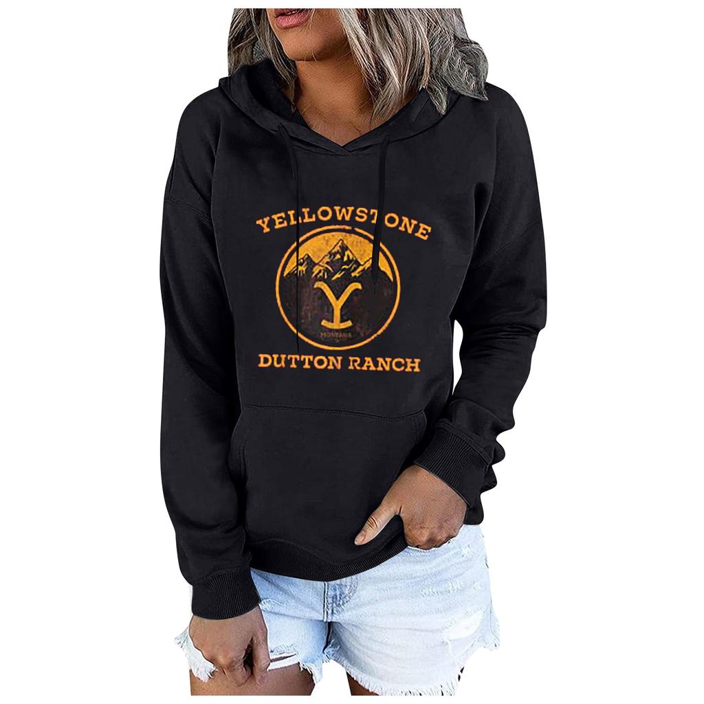 Women's Printed Round Neck Long Sleeve Pullover Casual Sweatshirt
