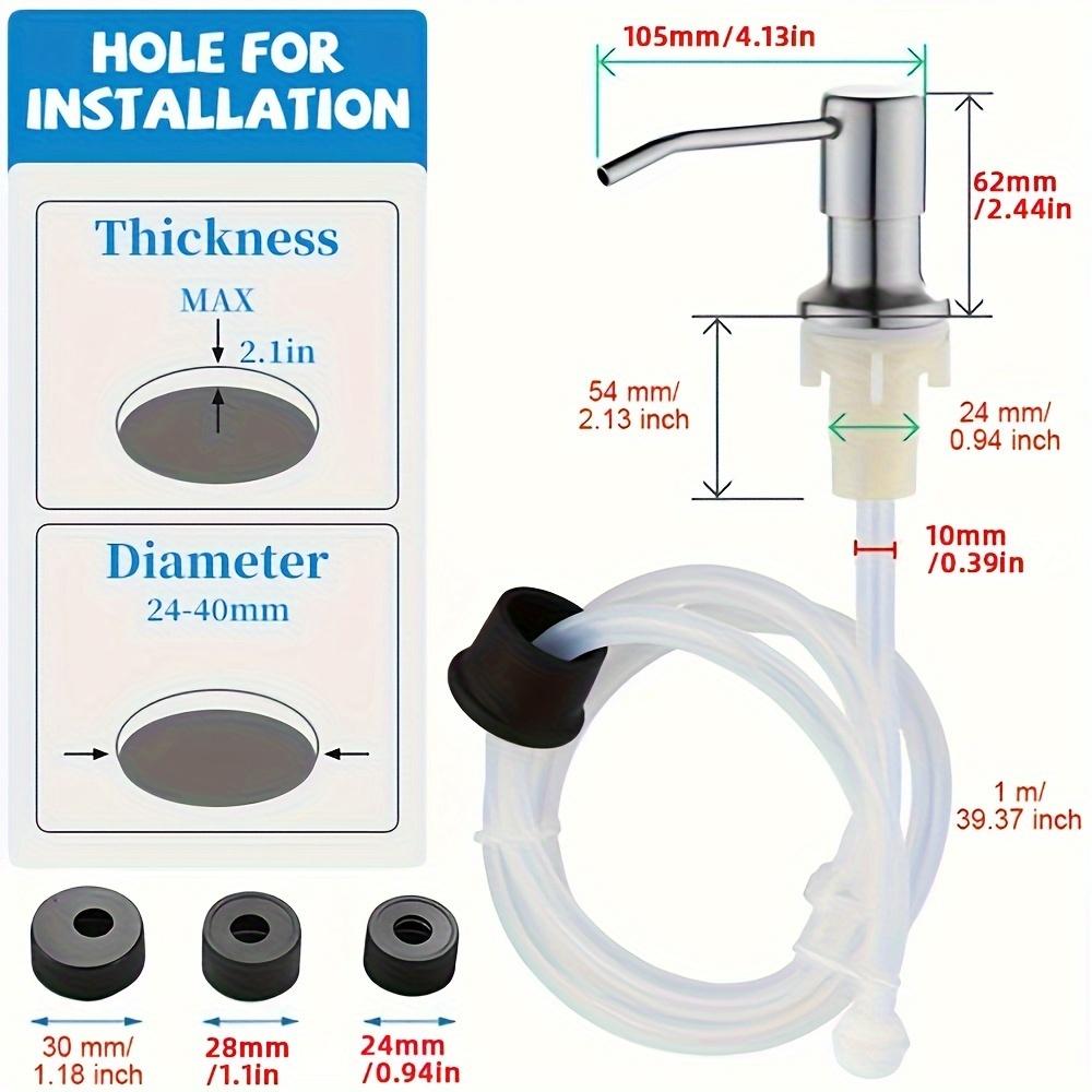 1 Set of Kitchen Sink Liquid Soap Dispenser, Extended Tube with Stainless Steel Push Head,soft Hose-equipped Soap Bottle Accessory,sink Detergent Pump