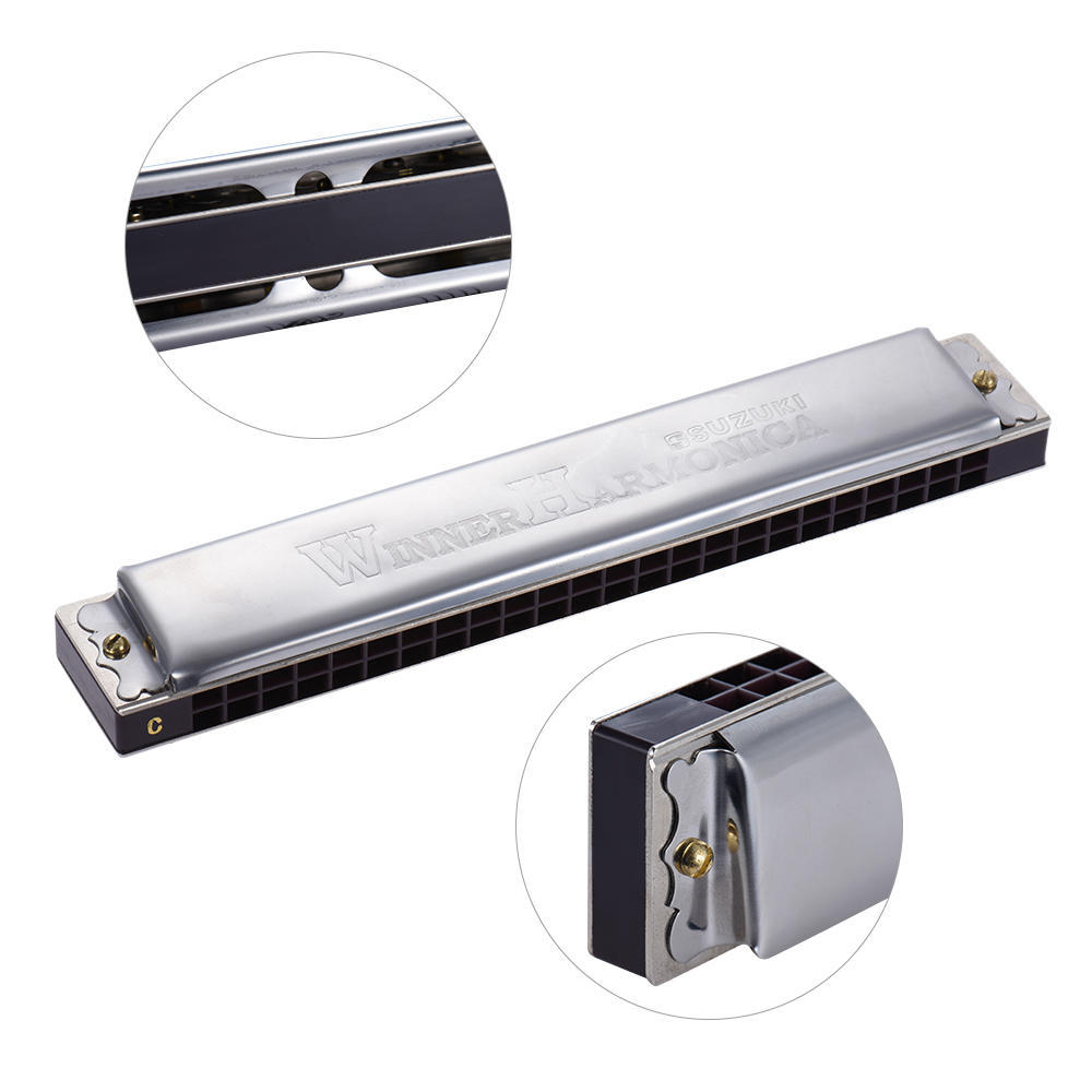 Suzuki W-24 24jamková harmonika Tremolo Key of C with Box Musical Instrument pro začátečníky