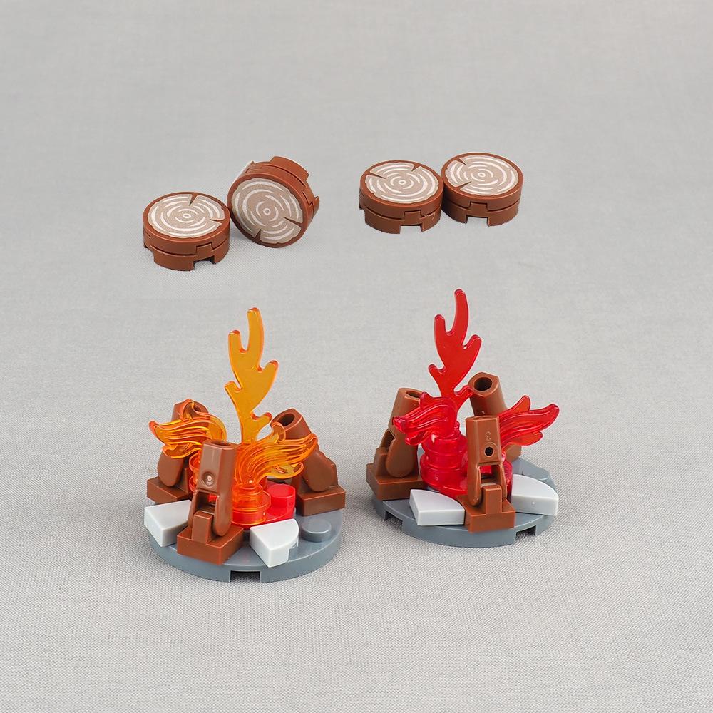 DIY Mini-Flammenwerfer Waffe Lagerfeuer-Fackel Wachturm Ziegelstein Zubehör für Baustein-Figuren