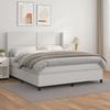 3132448 vidaXL Divan Bed with Mattress White 160x200cm Faux Leather