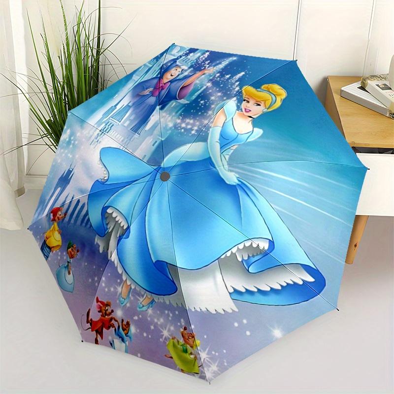 1pc Disney Princess Cinderella Automatic Opening/Closing Umbrella - Portable 3-Fold Design, 8-Bone Iron Frame Outdoor Umbrella, Perfect Gift