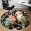 1PC Parrot Floral Office Round Area Rug, Indoor Mat Suitable ForOffice, Under Office Chairs Bedroom Living Room Home Decor, Room Deco f026