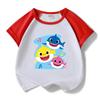 Kids' Baby Shark Summer Set 2024: Pure Cotton Cartoon T-Shirt & Shorts, Two-Piece Set