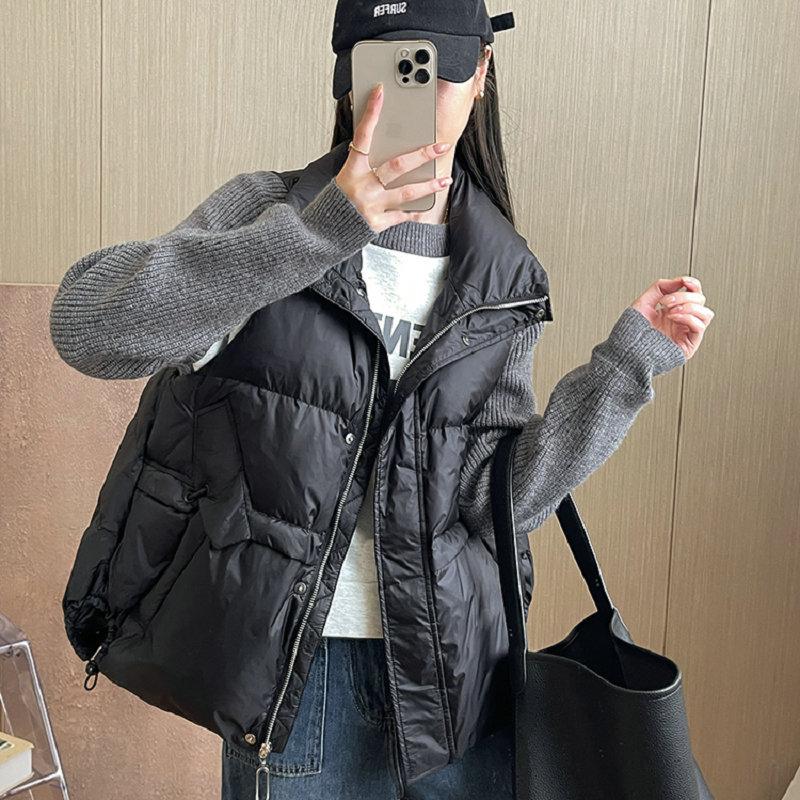 White down vest women's high-end women's short sleeveless down jacket vest jacket women's light and thin