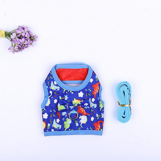 Kaninchenleine Cartoonmuster Klettverschluss Anziehen Häschen Kätzchen Kostüm Hemd Rock für Kleintier