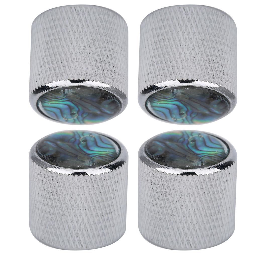 4 Pcs Electric Bass Knob Dome Metal High End Shell Inlaid Tone Volume Control Guitar Parts(Color