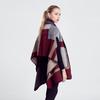 Autumn Winter European American Plaid Open Arm Shawl Scarf