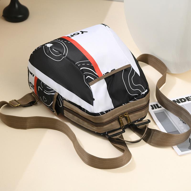 Trend Printed Bag 2025 New Ethnic Style Backpack Fashion Painted Printed Backpack Retro Large-capacity Contrast Women Bag