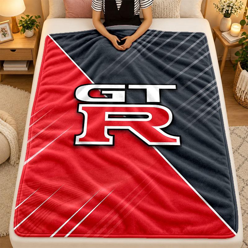 Flannel BlanketNissan GT-R Warm Soft Throw Blanket for Indoor Sofa Bed Living Room Use