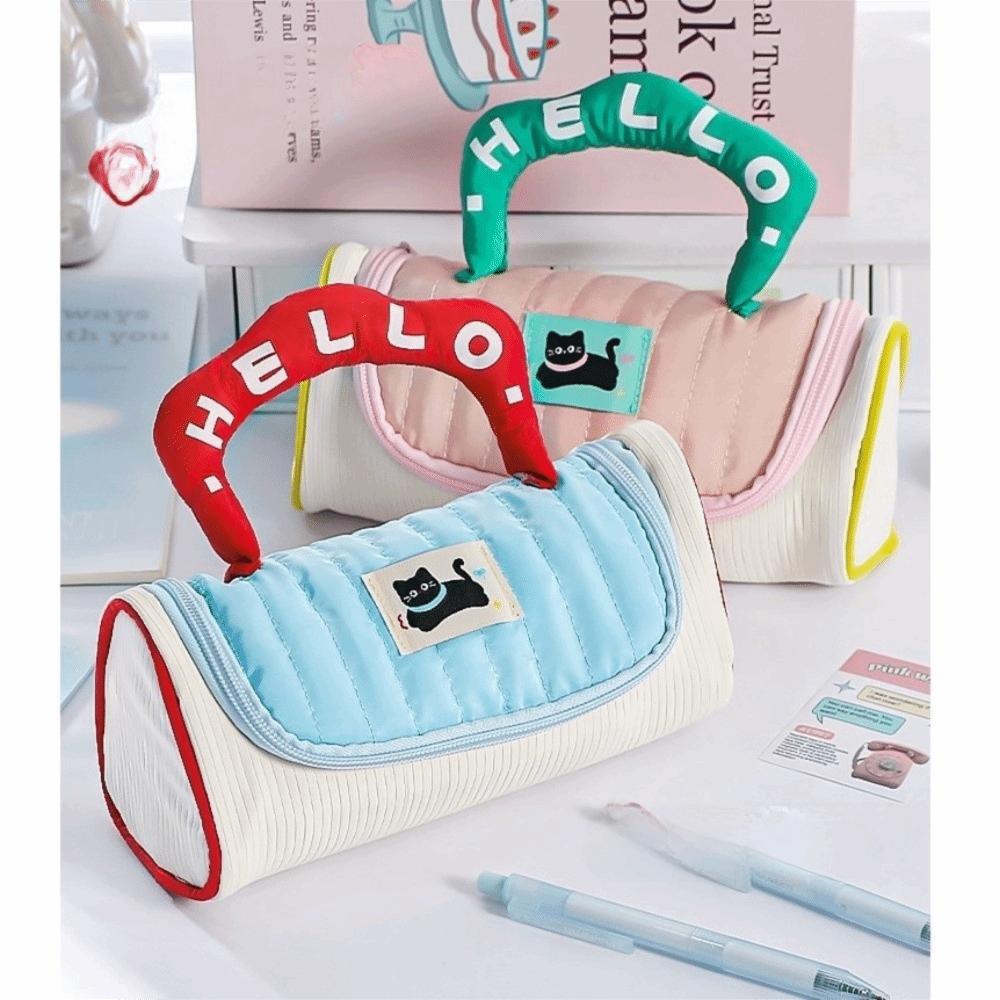 Multifunctional Handheld Makeup Bag Large Capacity Cat Pencil Pouch  Travel