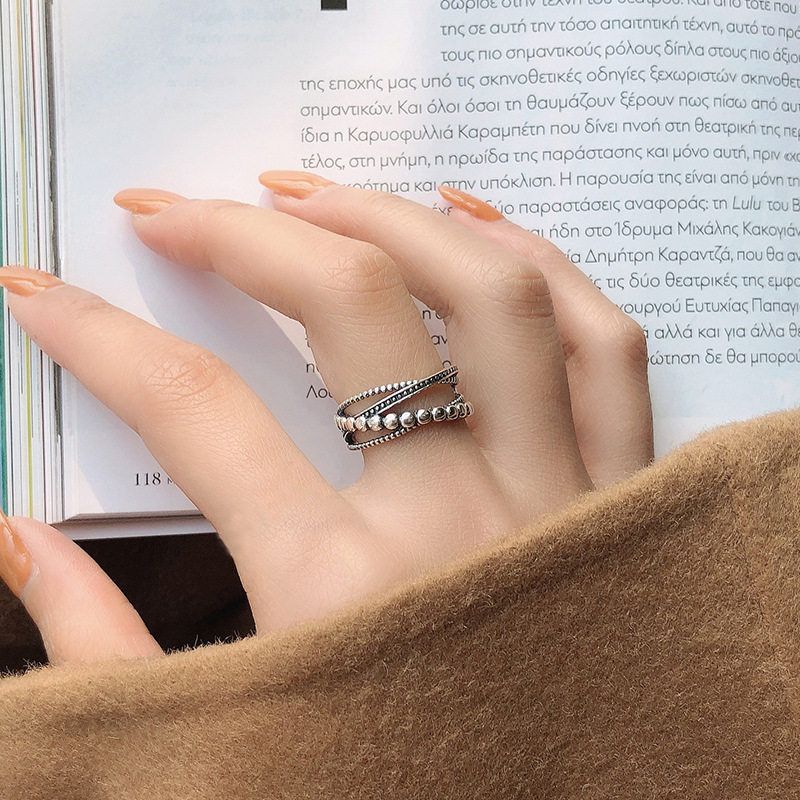 Women s Korean-Style Retro Multi-Layer Cross Line European and American Style Ring Jz8447