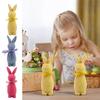 Easter Bunny Flocked Flocking Standing Rabbit Tabletop Ornament With Bow Tie Spring Tabletop Centerpiece Nursery Decorations For
