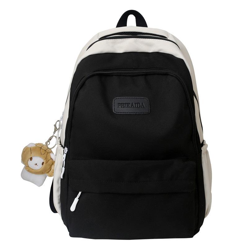 College Student Schoolbag Creative New Female Student Fashion Backpack Contrasting Color Simple Large Capacity Lightweight Backpack