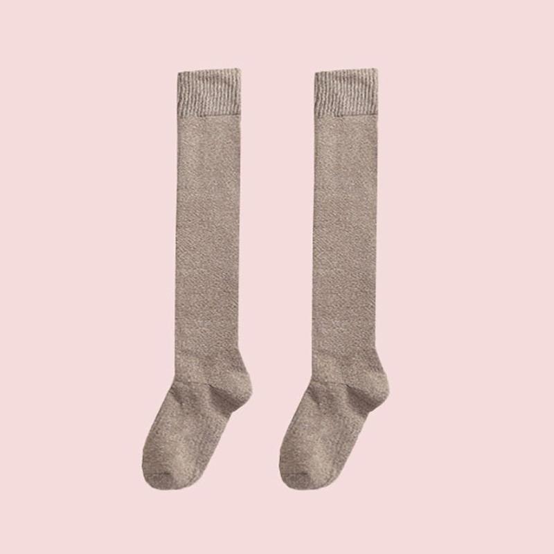 

Winter Warm Long Socks Tube Thick High Tube Hosiery Socks Terry Solid Color Women Thicken Calf Socking
