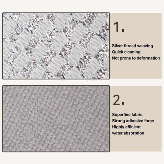 5Pcs Cleaning Rags with Hanging Hole Design Double-Sided Silver Wire Water-Washed Reusable Household Cleaning