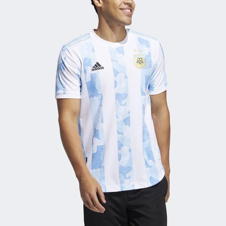 adidas Argentina National Team Home Match Training Short Sleeve Soccer Jersey Men Tops Blue White FS6568
