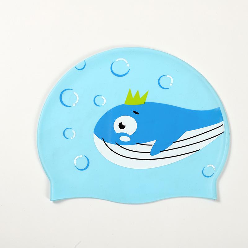 Dinosaur Kids' Waterproof Silicone Swim Cap – Comfortable Fit, Ear & Hair Protection, Cute Cartoon Design for Boys & Girls