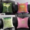 Margarita Cocktail Art Pillow Case Soft Plush Fabric Double Sided Print Decorative Home Living Room Gift Cushion Cover