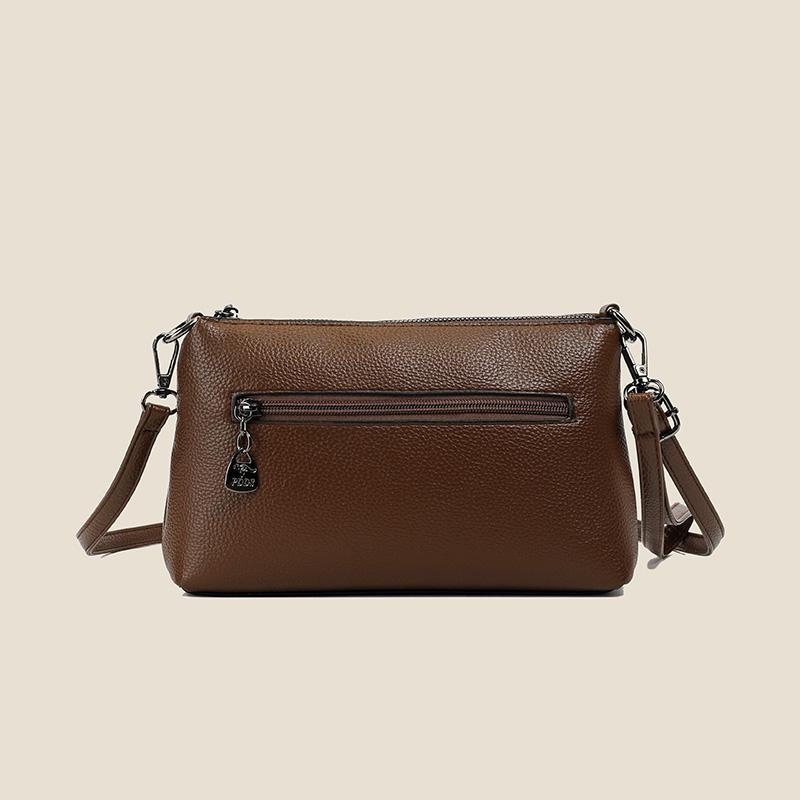 Elegant Crossbody Bag with Textured Finish and Dual Zip Pockets
