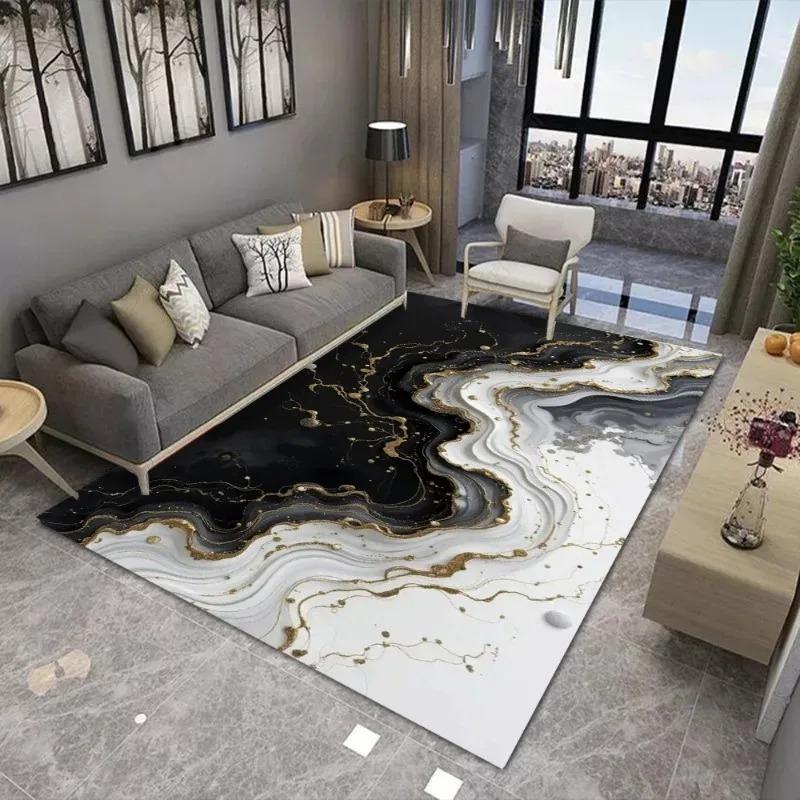 Nordic Abstract Marble Style Large Carpet for Living Room Decor Sofa Rug Coffee Table Floor Mat Bedroom Nonslip Soft Mat Fashion