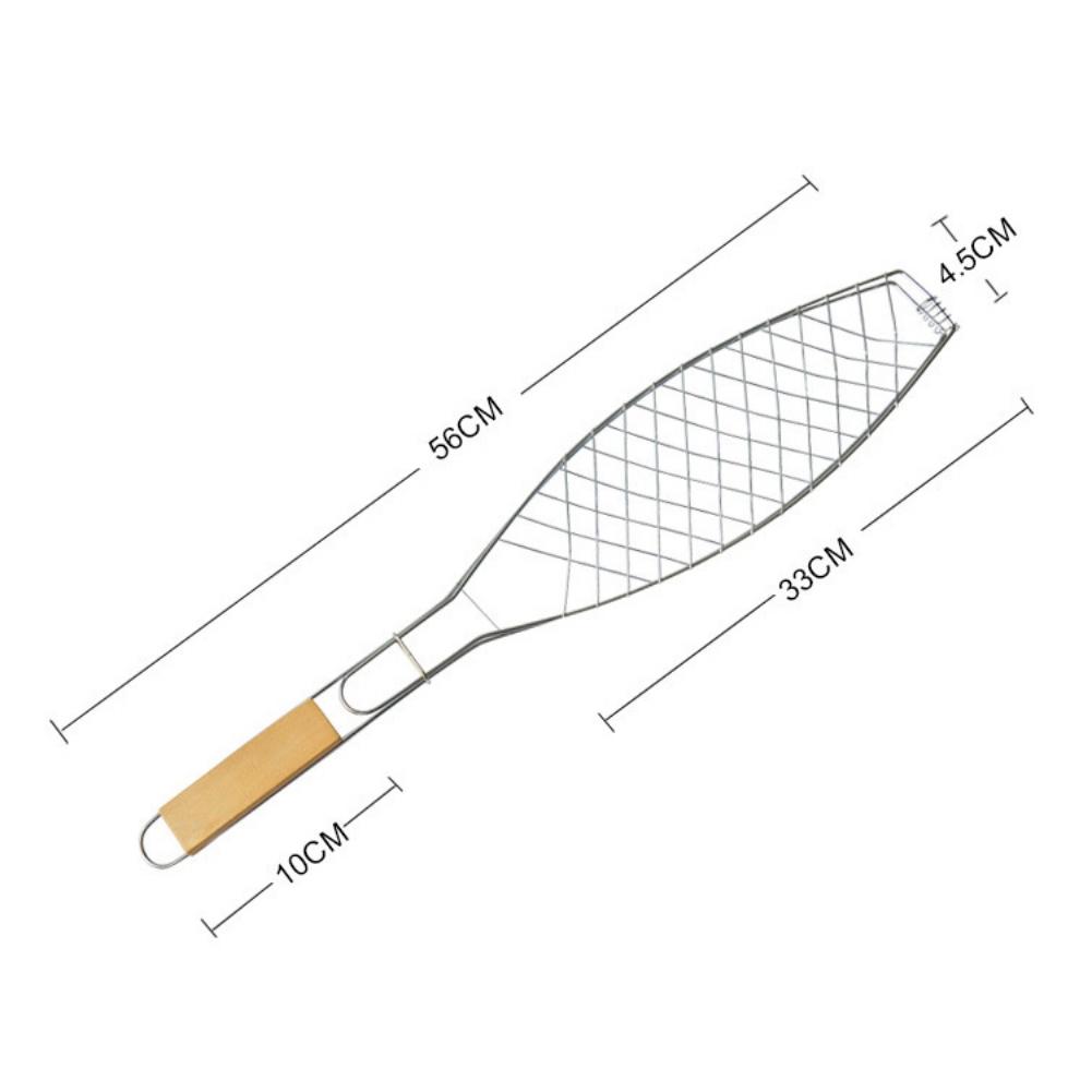 Portable Outdoor Roasting Fish Grilling Basket Stainless Steel BBQ Grill Basket With Handle for Fish Vegetables Shrimp Barbecue