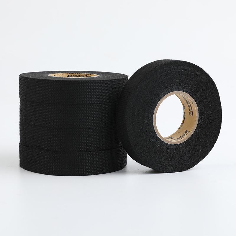 Thickened Black Flannel Wiring Harness Tape - Super Sticky, Temperature-Resistant Polyester Cloth
