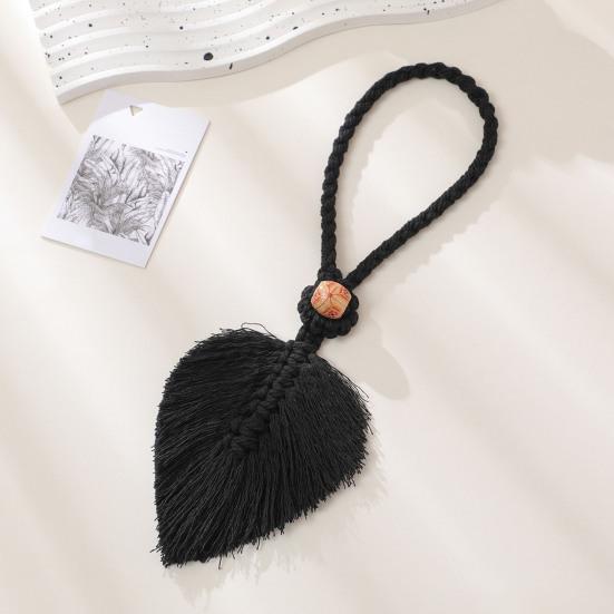 No Drill Curtain Holder Braided Leaf Tieback Boho Cotton Rope Holder