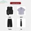Boys' Chinese-Style Embroidered Velvet Vest and Suit for Autumn/Winter Photography and Performance