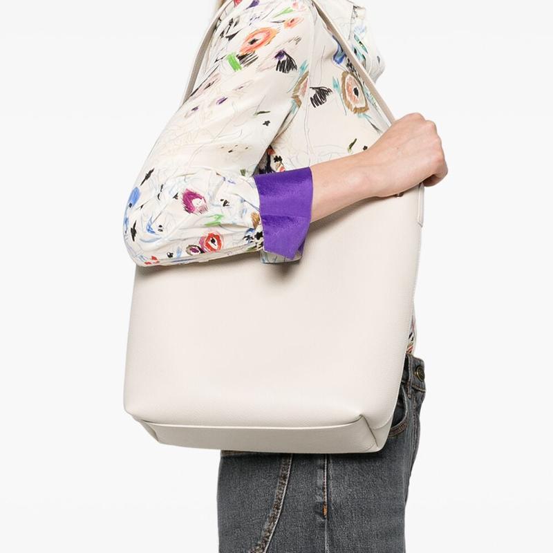 Longchamp Le Roseau Silver Hardware Small Calfskin Tote Shoulder Bag Medium Women Bags Beige 10281HFP555