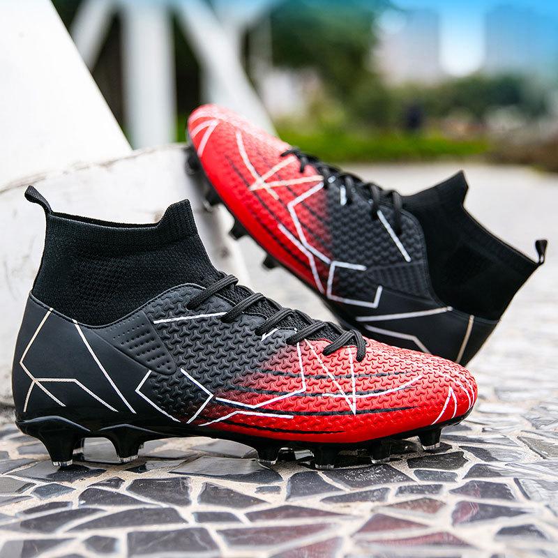 2025 new children's football shoes men's high-top students TF broken nails AG long nails adult breathable training shoes women