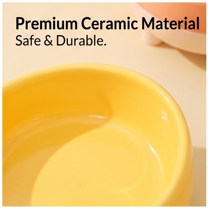 450ml Pet Bowl Flat & Slanted Neck Design Durable Cat Dog Food Water Bowl For Indoor All Season Feeding