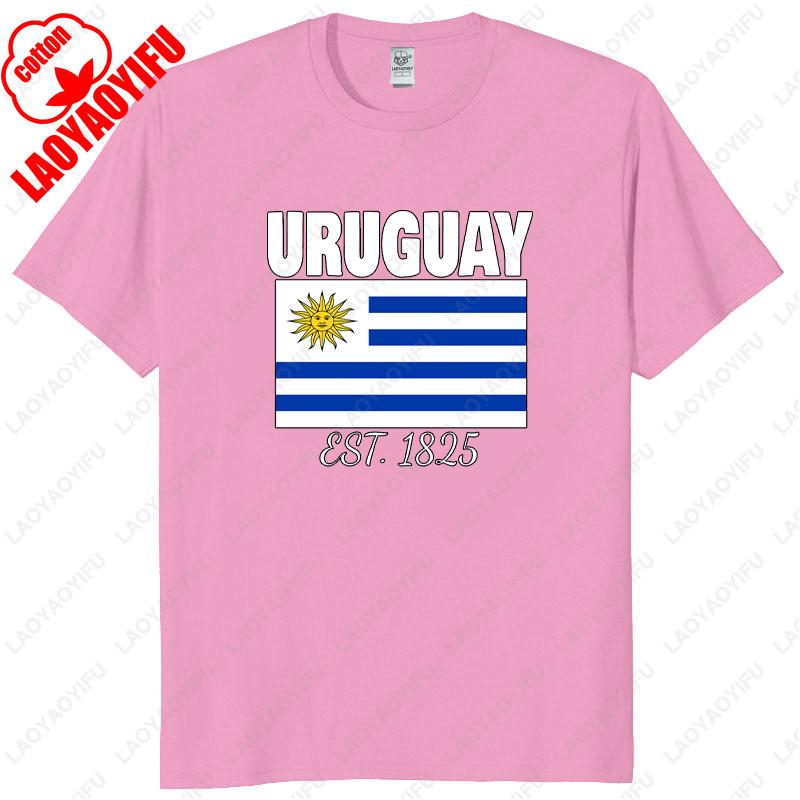 Uruguay EST 1825 Independence Pride Uruguayan Flag Graphic T Shirts Summer Woman Man High Quality Cotton Tshirt Shortsleev