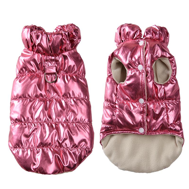 

Pet Winter Coat: Thick, Warm, Shiny Bichon Vest with Traction Buckle Small