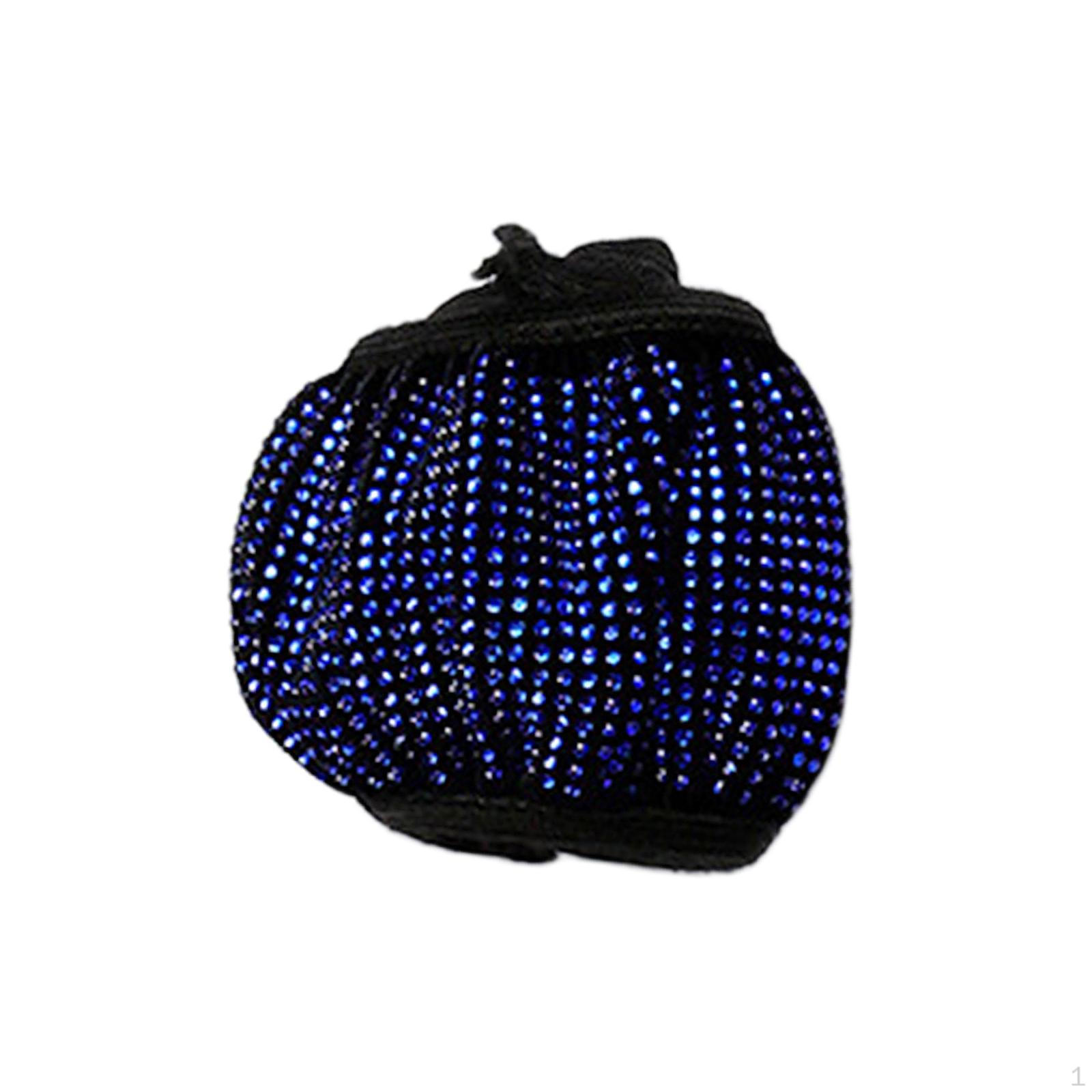 Блестящая накладка на руль Защитная Эластичная со стразами Мягкая 15 дюймов для седанов SUV Blue