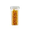 Single-Button Vacuum-Sealed Transparent Storage Jar - Square Plastic Container for Snacks and Grains