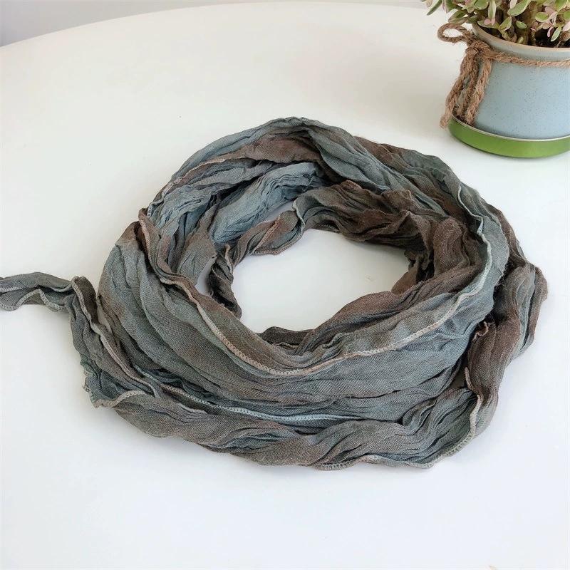 

Ретро Мягкий Удобный Хлопковый Шарф Шикарный Плиссированный Женский Осенне-Зимний Шарф