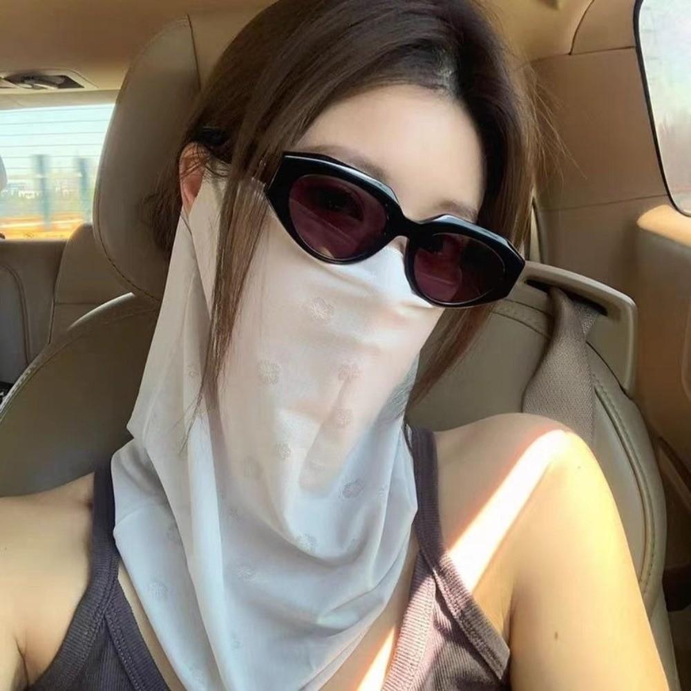Neck Protection Sun Protection Mask Breathable Sunscreen Veil New Ice Silk Mask  for Sun Protection
