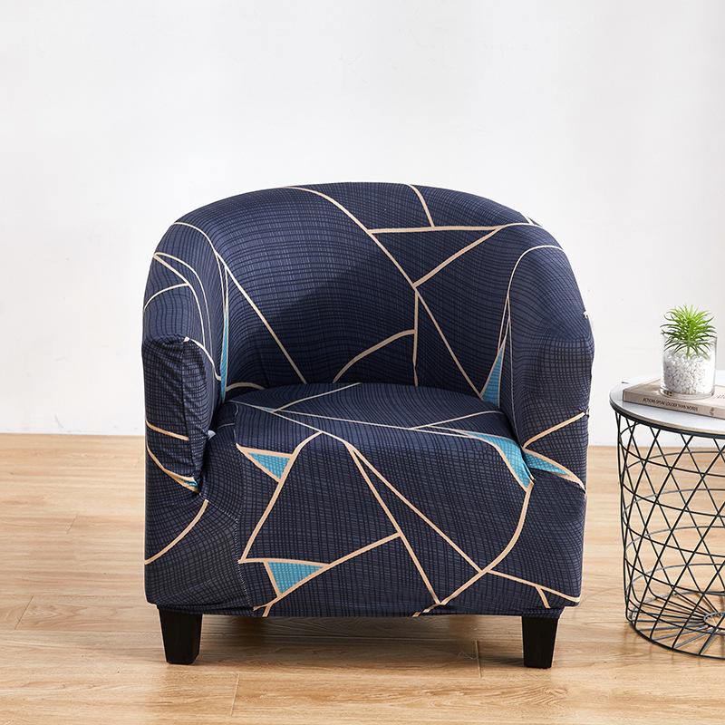 Milk Silk Printed Curved Small Sofa Cover with Irregular Shape, Suitable for Small Cafe Seating Chairs, Suitable for All Seasons