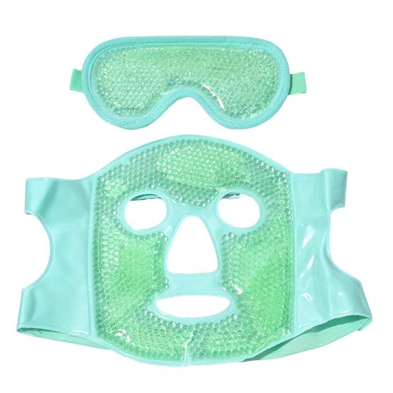 

Ледяная маска для лица от отечности, темных кругов, мешков под глазами, многоразовый холодный компресс, маска для глаз, маска для горячей и холодной терапии для дома, путешествий, школы, офиса зелёный