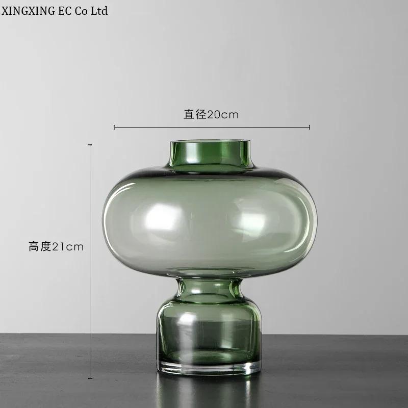 Home Decoration Transparent Glass Vase Modern Hydroponic Flower Arrangement Accessories Storage Tank Countertop Vase Furnishings