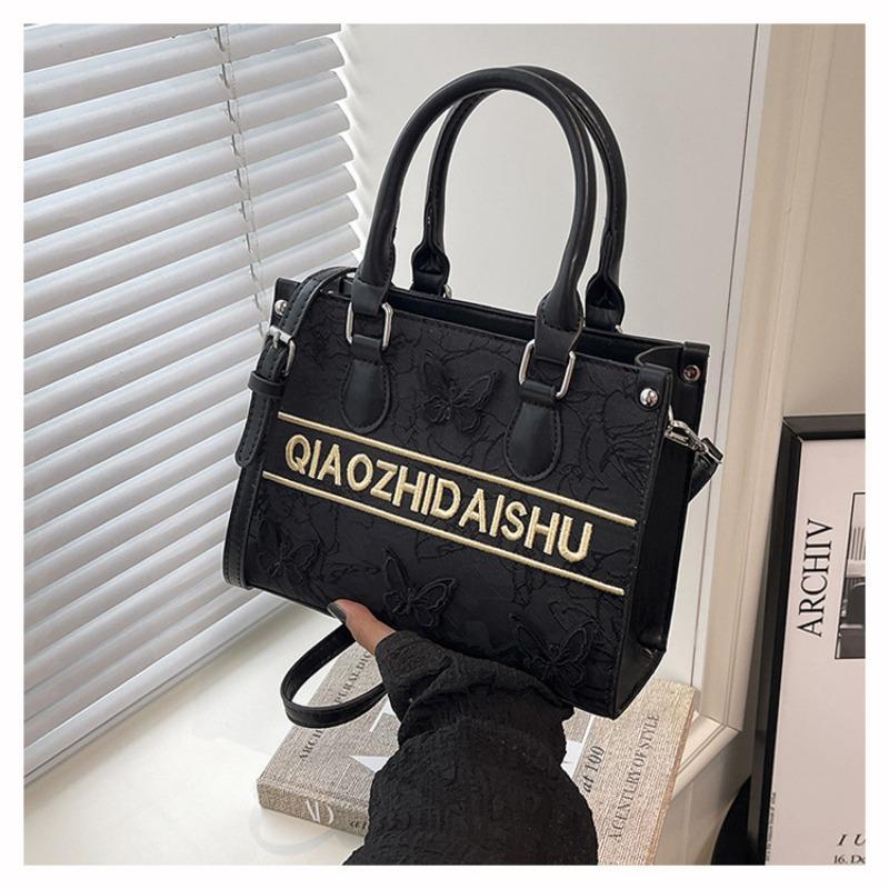 

Холщовая сумка женская летняя новая универсальная большая вместимость сумка-мессенджер бабочка премиальное качество портативная сумка для поездок чёрный