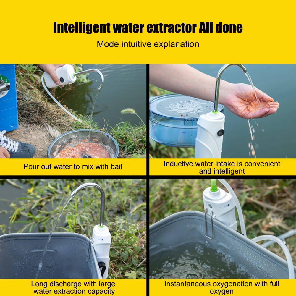 3 in 1 Hand-Washing Fishing Gear Portable Intelligent Sensor Water Oxygen Air Pump 2600mAh Auto Induction LED Light Fishing Tool