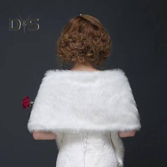 Kleid Schal Weich Strukturiert Plüsch Warm Schal Abendkleid Cheongsam Weiß Plüsch Herbst Winter Schal Wrap