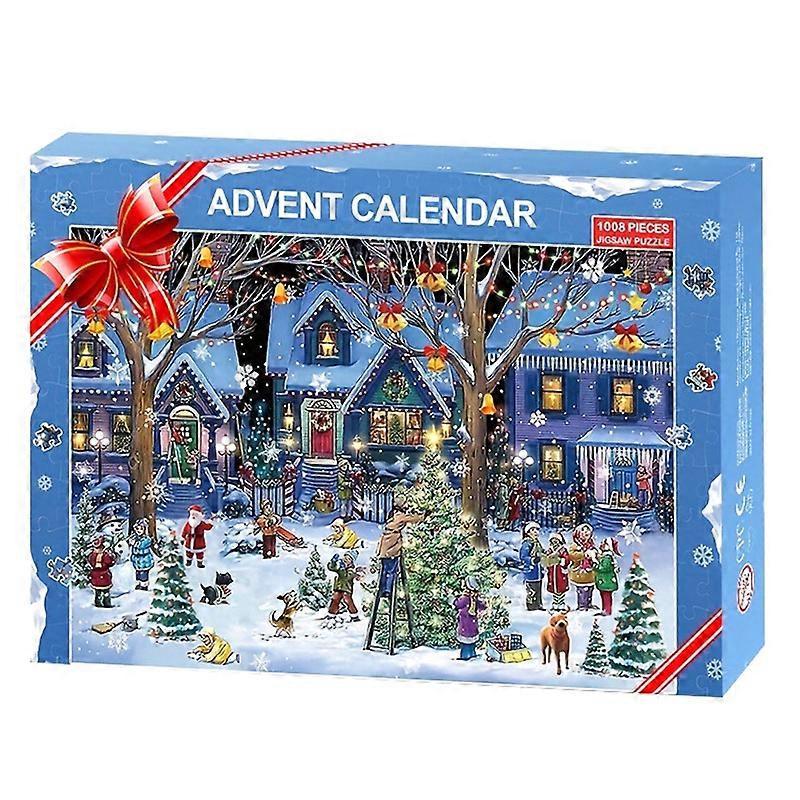 Christmas Advent Calendar Jigsaw Puzzles Xmas Countdown Gift 24 Parts 1008 Pieces Jigsaw Puzzles Gift For Kids And Adults